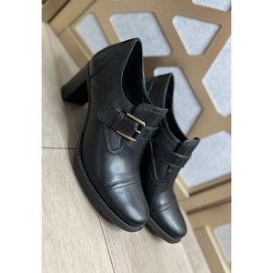 Ecco Womens Heels Shoes Booties Shooties Size 37 6.5 7 Black Leather Slip On